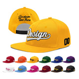 Custom Yellow Black 3D Puff Embroidery Flat Embroidery Casual Sport Baseball Cap