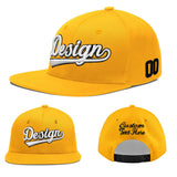 Custom Yellow Black 3D Puff Embroidery Flat Embroidery Casual Sport Baseball Cap