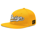 Custom Yellow Black 3D Puff Embroidery Flat Embroidery Casual Sport Baseball Cap
