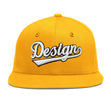 Custom Yellow Black 3D Puff Embroidery Flat Embroidery Casual Sport Baseball Cap