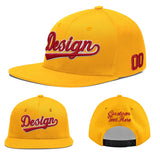 Custom Yellow Black 3D Puff Embroidery Flat Embroidery Casual Sport Baseball Cap