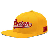 Custom Yellow Black 3D Puff Embroidery Flat Embroidery Casual Sport Baseball Cap