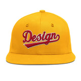 Custom Yellow Black 3D Puff Embroidery Flat Embroidery Casual Sport Baseball Cap