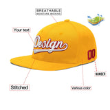 Custom Yellow Black 3D Puff Embroidery Flat Embroidery Casual Sport Baseball Cap
