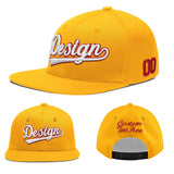Custom Yellow Black 3D Puff Embroidery Flat Embroidery Casual Sport Baseball Cap
