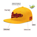 Custom Yellow Black 3D Puff Embroidery Flat Embroidery Casual Sport Baseball Cap
