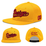 Custom Yellow Black 3D Puff Embroidery Flat Embroidery Casual Sport Baseball Cap