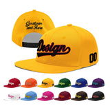 Custom Yellow Black 3D Puff Embroidery Flat Embroidery Casual Sport Baseball Cap