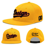 Custom Yellow Black 3D Puff Embroidery Flat Embroidery Casual Sport Baseball Cap