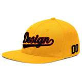 Custom Yellow Black 3D Puff Embroidery Flat Embroidery Casual Sport Baseball Cap