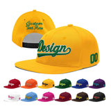 Custom Yellow Black 3D Puff Embroidery Flat Embroidery Casual Sport Baseball Cap