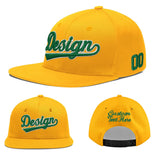 Custom Yellow Black 3D Puff Embroidery Flat Embroidery Casual Sport Baseball Cap
