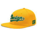 Custom Yellow Black 3D Puff Embroidery Flat Embroidery Casual Sport Baseball Cap
