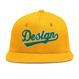 Custom Yellow Black 3D Puff Embroidery Flat Embroidery Casual Sport Baseball Cap