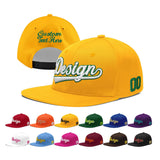 Custom Yellow Black 3D Puff Embroidery Flat Embroidery Casual Sport Baseball Cap