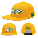 Custom Yellow Black 3D Puff Embroidery Flat Embroidery Casual Sport Baseball Cap