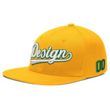 Custom Yellow Black 3D Puff Embroidery Flat Embroidery Casual Sport Baseball Cap