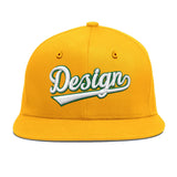 Custom Yellow Black 3D Puff Embroidery Flat Embroidery Casual Sport Baseball Cap
