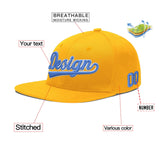 Custom Yellow Black 3D Puff Embroidery Flat Embroidery Casual Sport Baseball Cap