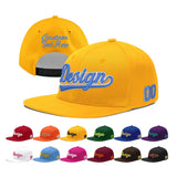 Custom Yellow Black 3D Puff Embroidery Flat Embroidery Casual Sport Baseball Cap