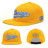 Custom Yellow Black 3D Puff Embroidery Flat Embroidery Casual Sport Baseball Cap
