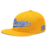 Custom Yellow Black 3D Puff Embroidery Flat Embroidery Casual Sport Baseball Cap