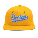 Custom Yellow Black 3D Puff Embroidery Flat Embroidery Casual Sport Baseball Cap