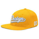 Custom Yellow Black 3D Puff Embroidery Flat Embroidery Casual Sport Baseball Cap