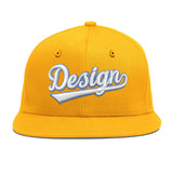 Custom Yellow Black 3D Puff Embroidery Flat Embroidery Casual Sport Baseball Cap