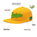 Custom Yellow Black 3D Puff Embroidery Flat Embroidery Casual Sport Baseball Cap