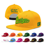 Custom Yellow Black 3D Puff Embroidery Flat Embroidery Casual Sport Baseball Cap