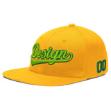 Custom Yellow Black 3D Puff Embroidery Flat Embroidery Casual Sport Baseball Cap