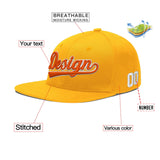 Custom Yellow Navy-White 3D Puff Embroidery Flat Embroidery Casual Sport Baseball Cap