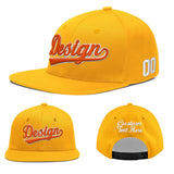 Custom Yellow Navy-White 3D Puff Embroidery Flat Embroidery Casual Sport Baseball Cap