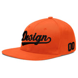 Custom Orange-White 3D Puff Embroidery Flat Embroidery Casual Sport Baseball Cap