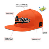 Custom Orange-White 3D Puff Embroidery Flat Embroidery Casual Sport Baseball Cap