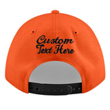 Custom Orange-White 3D Puff Embroidery Flat Embroidery Casual Sport Baseball Cap