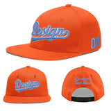 Custom Orange-White 3D Puff Embroidery Flat Embroidery Casual Sport Baseball Cap