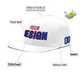 Custom White Pink 3D Puff Embroidery Flat Embroidery Casual Sport Baseball Cap
