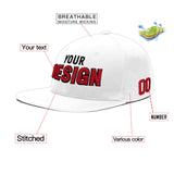 Custom White Pink 3D Puff Embroidery Flat Embroidery Casual Sport Baseball Cap