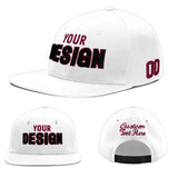 Custom White Pink 3D Puff Embroidery Flat Embroidery Casual Sport Baseball Cap