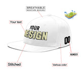 Custom White Light Blue-Navy 3D Puff Embroidery Flat Embroidery Casual Sport Baseball Cap