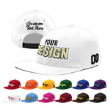Custom White Light Blue-Navy 3D Puff Embroidery Flat Embroidery Casual Sport Baseball Cap