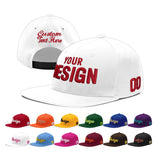 Custom White Light Blue-Navy 3D Puff Embroidery Flat Embroidery Casual Sport Baseball Cap