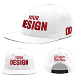 Custom White Light Blue-Navy 3D Puff Embroidery Flat Embroidery Casual Sport Baseball Cap