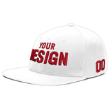 Custom White Light Blue-Navy 3D Puff Embroidery Flat Embroidery Casual Sport Baseball Cap