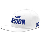 Custom White Light Blue-Navy 3D Puff Embroidery Flat Embroidery Casual Sport Baseball Cap