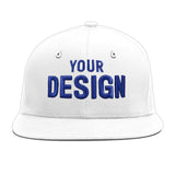 Custom White Light Blue-Navy 3D Puff Embroidery Flat Embroidery Casual Sport Baseball Cap