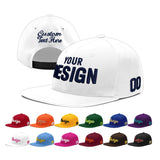 Custom White Light Blue-Navy 3D Puff Embroidery Flat Embroidery Casual Sport Baseball Cap
