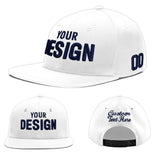 Custom White Light Blue-Navy 3D Puff Embroidery Flat Embroidery Casual Sport Baseball Cap